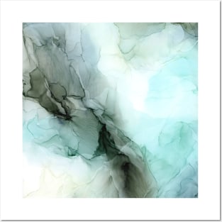 Calm Nature Inspired Abstract Flow Landscape Painting Posters and Art